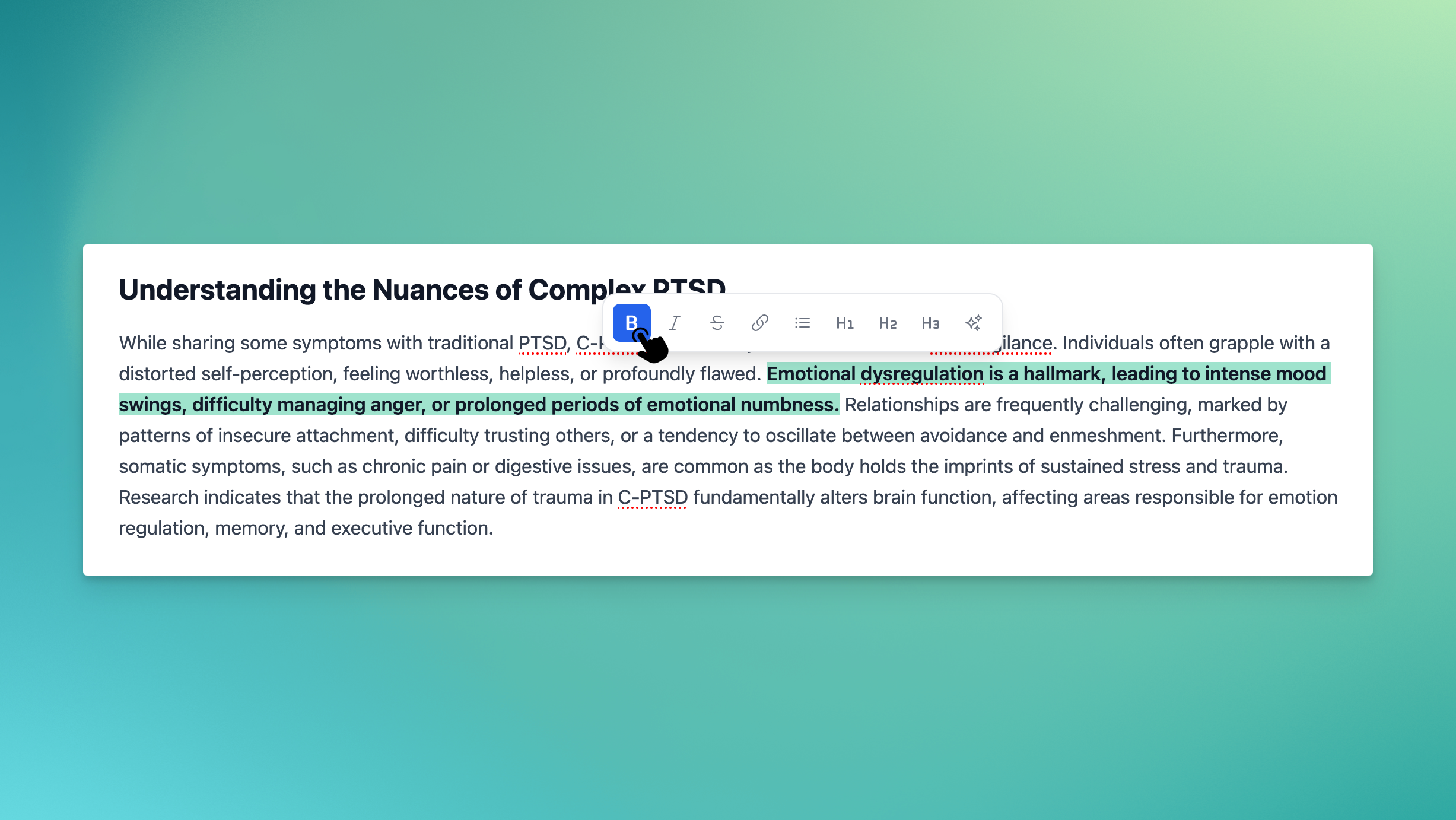 Content Studio AI-powered editing interface